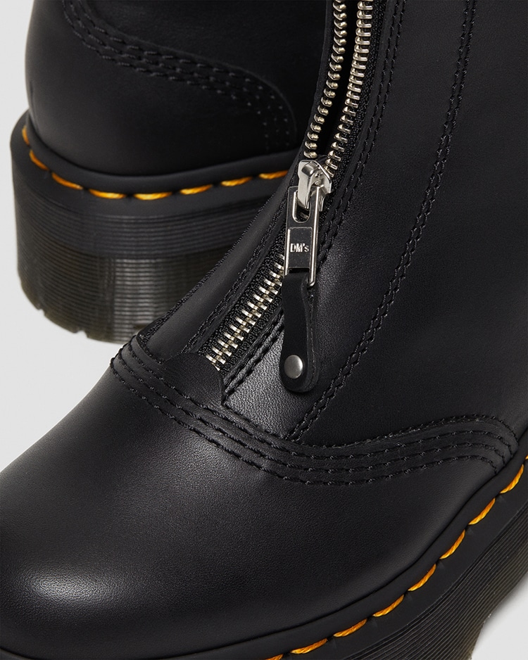 ブラックサイズ【極美品】Dr.Martens JETTA UK3 黒 厚底 フロントジップ