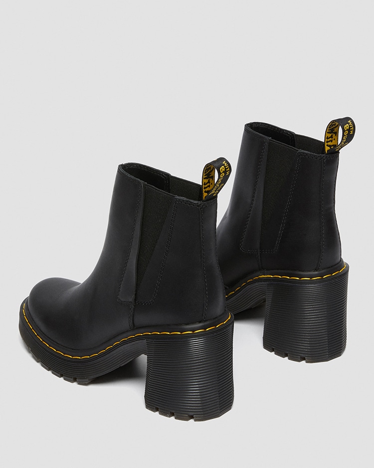 Dr.Martens SPENCE UK3 黒 厚底 チェルシー ヒールブーツ他と差がつくインパクト大の逸品