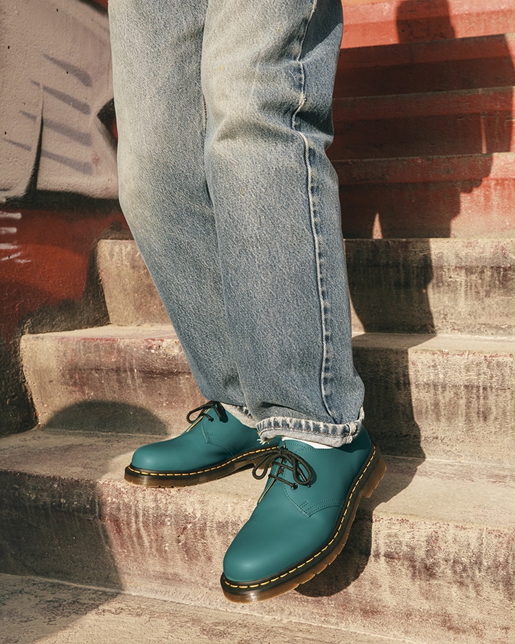 Dr.Martens/1461 Green Stitch 3ホールシューズ-