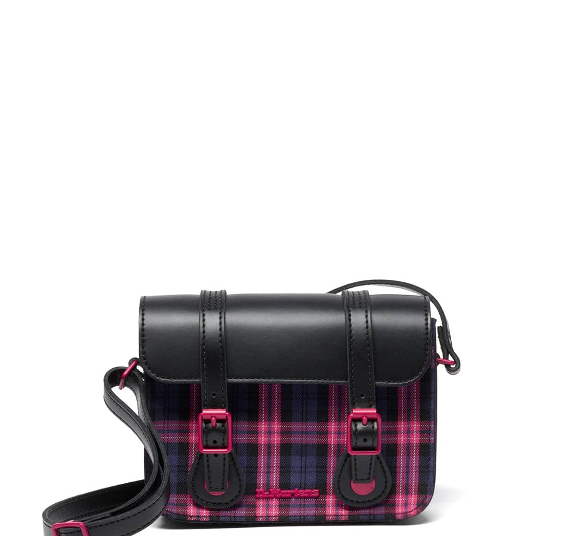 7インチ サッチェル バッグ (BLACK+PINK MULTI, FREE)