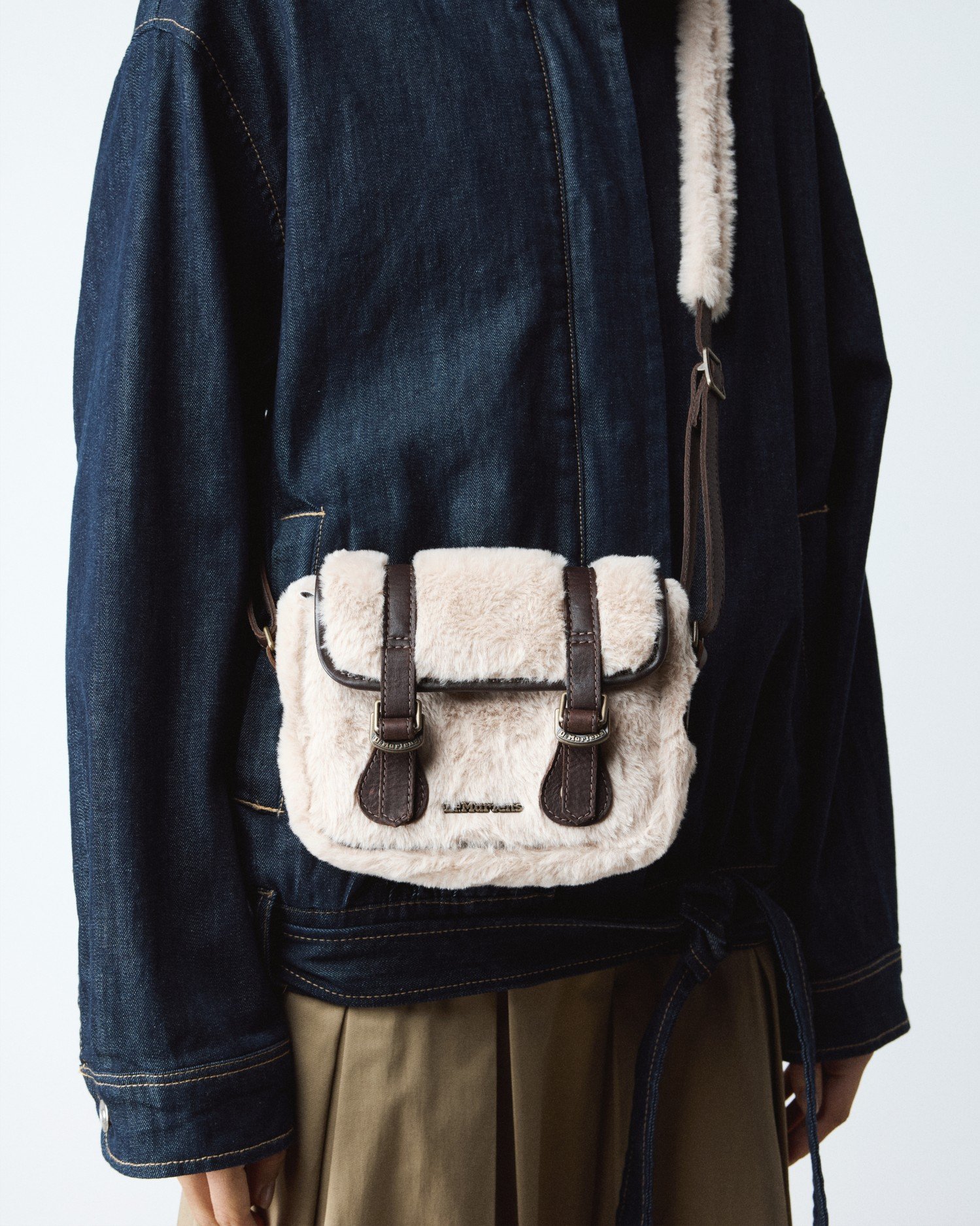 7インチ サッチェル バッグ(DARK BROWN+NATURAL, FREE) image number 1