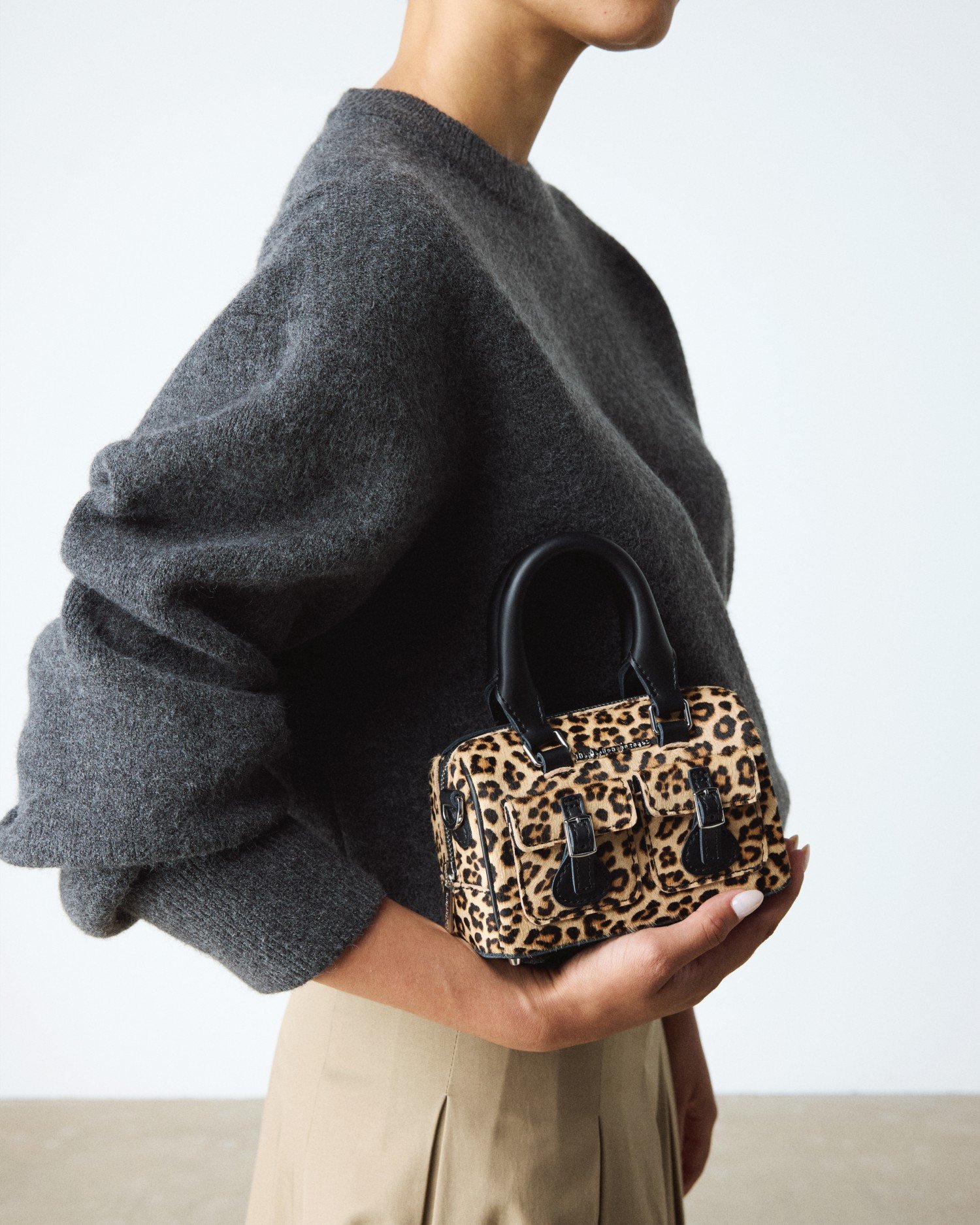 ミニ トップ ハンドル バッグ(BLACK+LIGHT TAN, FREE) image number 2