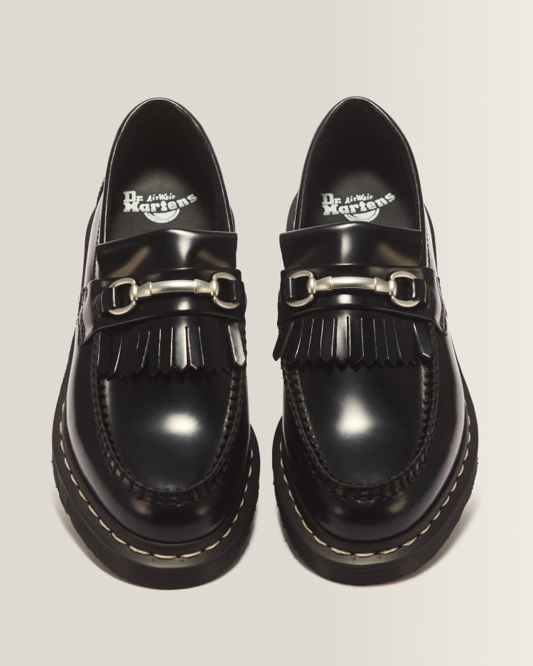 ADRIAN SNAFFLE グレーステッチ タッセル ローファー image number 2