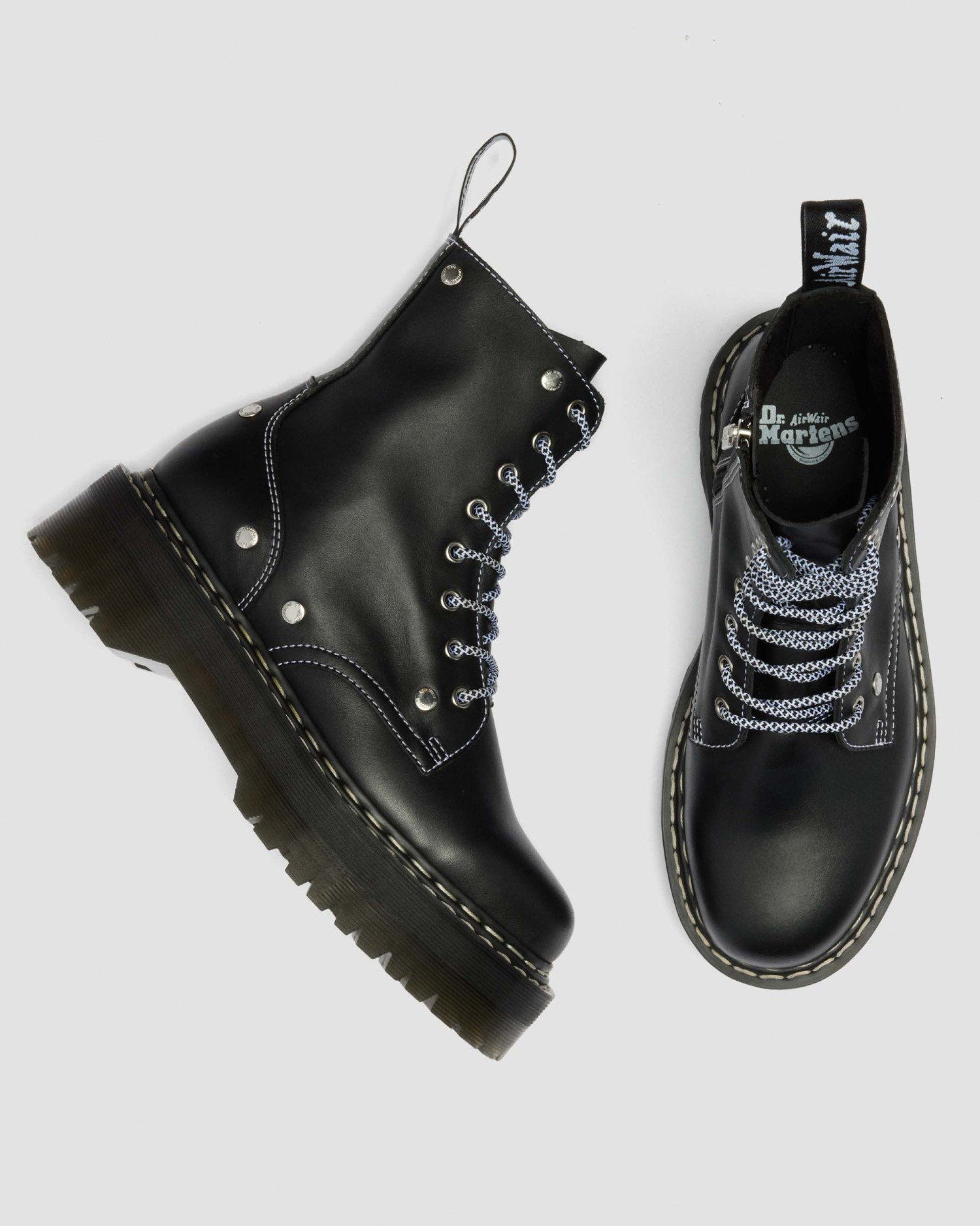 JADON ホワイトダブルステッチ 8 ホール ブーツ image number 7