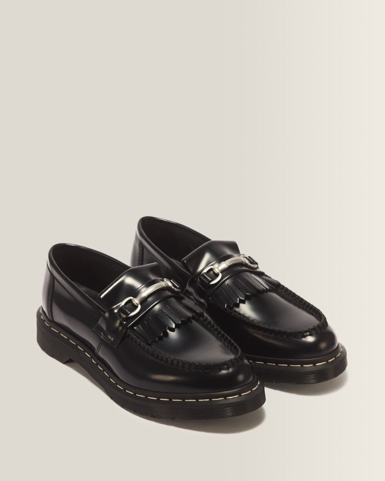 ADRIAN SNAFFLE グレーステッチ タッセル ローファー image number 3